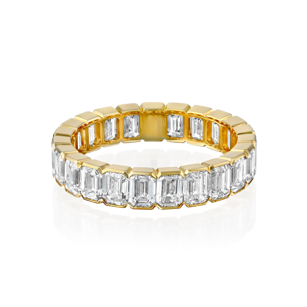4ct Emerald Half Bezel Eternity