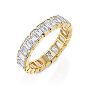4ct Emerald Half Bezel Eternity