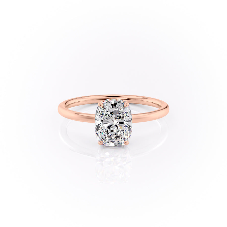 The Aline Set With A 2.5 Carat Elongated Cushion Moissanite
