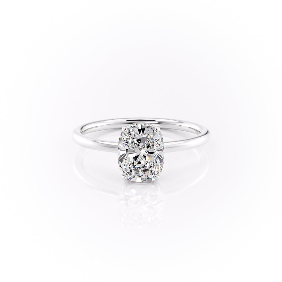 The Aline Set With A 2 Carat Elongated Cushion Lab Diamond