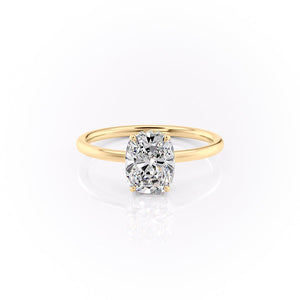 The Aline Set With A 3.5 Carat Elongated Cushion Moissanite
