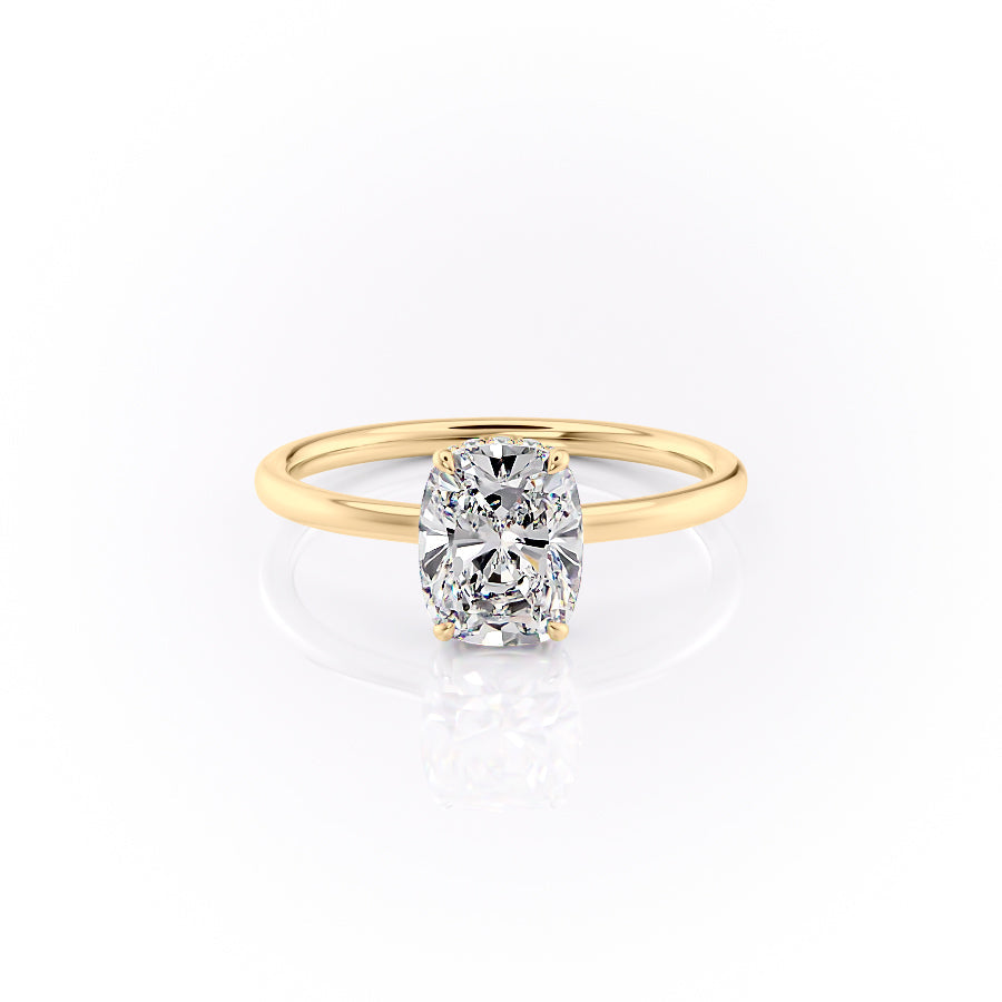 The Aline Set With A 4.5 Carat Elongated Cushion Moissanite