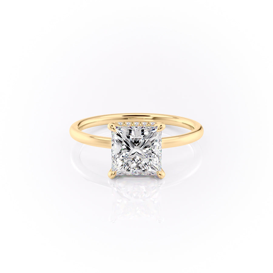 The Aline Set With A 3.5 Carat Princess Moissanite