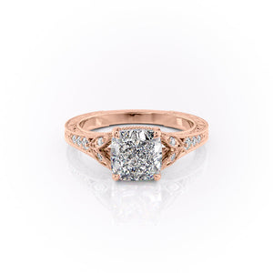 The Violet Set With A 1 Carat Cushion Lab Diamond