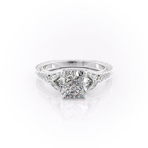 The Violet Set With A 2 Carat Cushion Moissanite