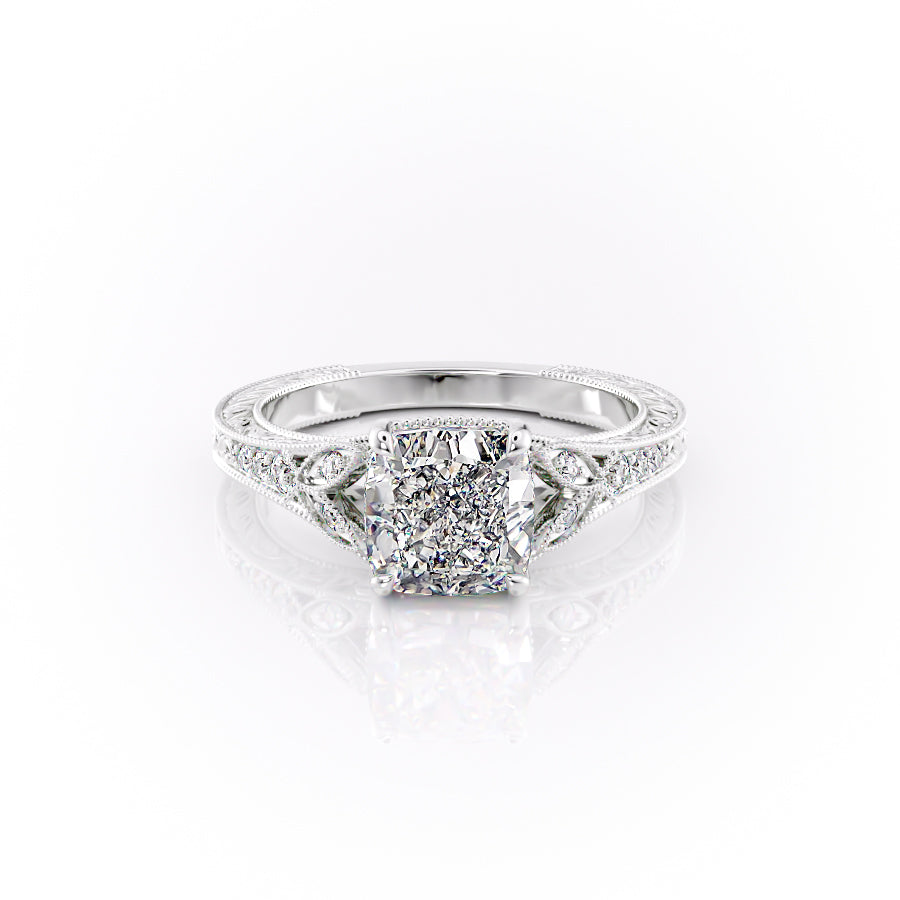 The Violet Set With A 1.5 Carat Cushion Lab Diamond