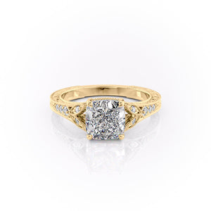 The Violet Set With A 2.5 Carat Cushion Lab Diamond