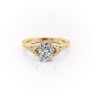 The Violet Set With A 3 Carat Elongated Cushion Lab Diamond