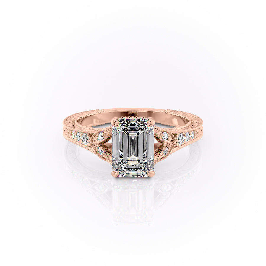 The Violet Set With A 1 Carat Emerald Lab Diamond