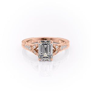 The Violet Set With A 3 Carat Emerald Moissanite