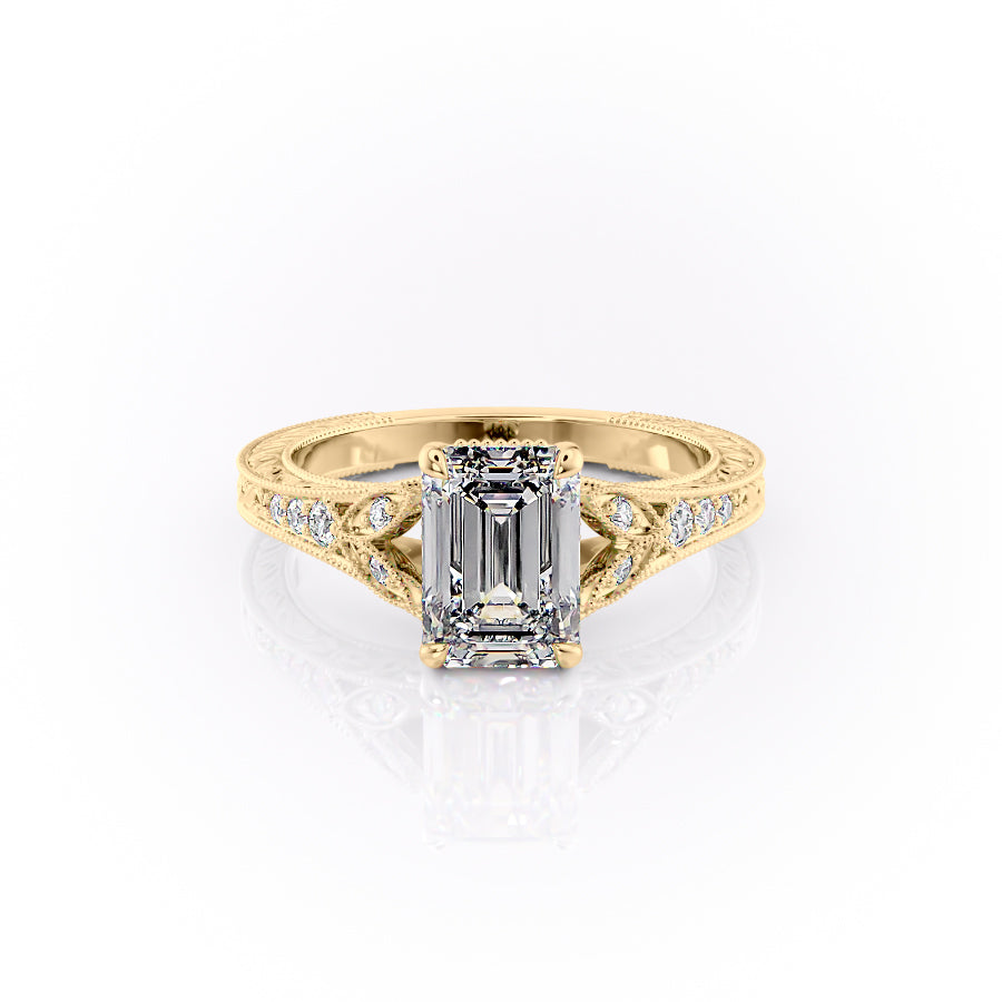 The Violet Set With A 2.5 Carat Emerald Lab Diamond