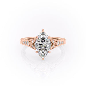 The Violet Set With A 1.5 Carat Marquise Moissanite