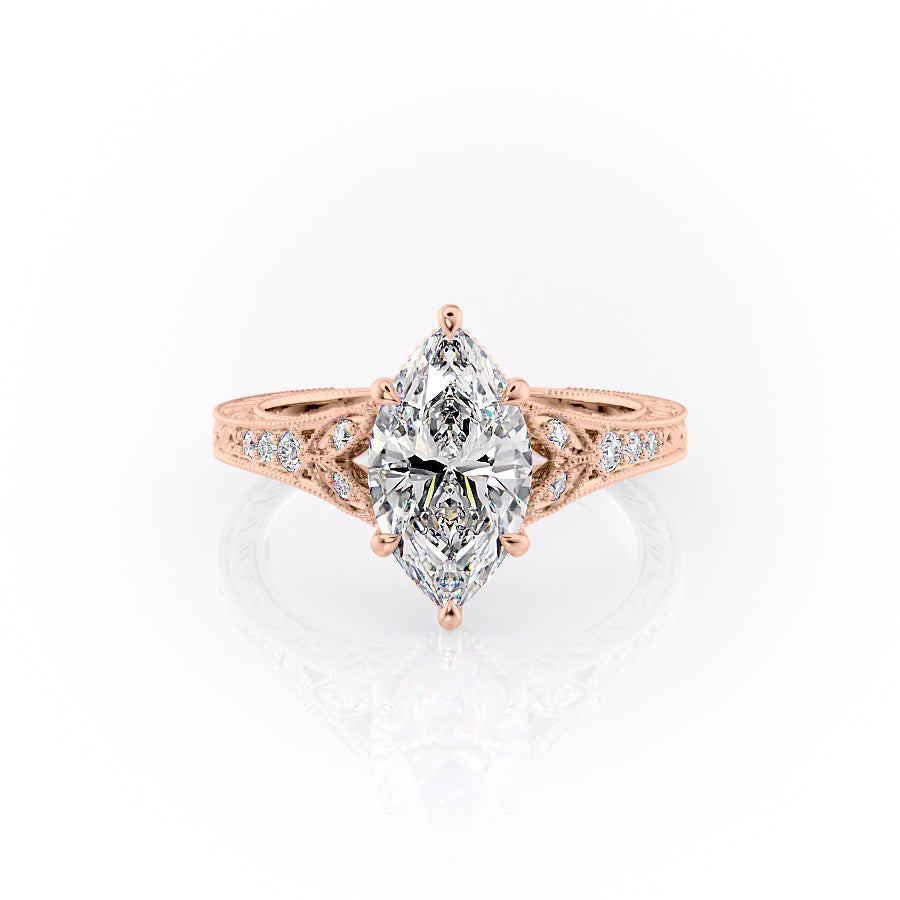 The Violet Set With A 2 Carat Marquise Moissanite