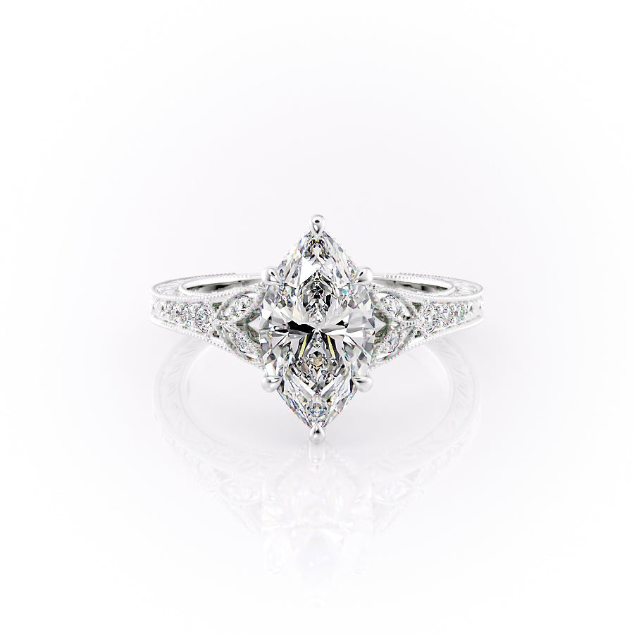 The Violet Set With A 1 Carat Marquise Lab Diamond