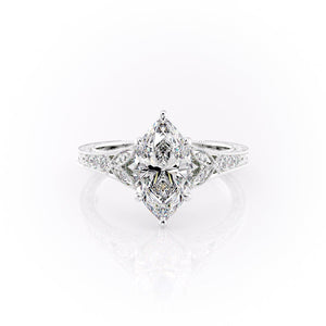 The Violet Set With A 3 Carat Marquise Lab Diamond