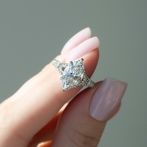 The Violet Set With A 3 Carat Marquise Lab Diamond