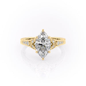 The Violet Set With A 1.5 Carat Marquise Moissanite