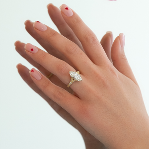 The Violet Set With A 3 Carat Marquise Lab Diamond