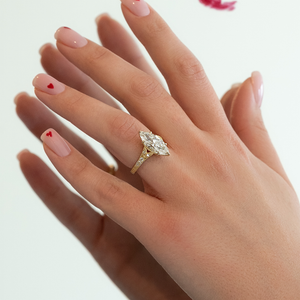 The Violet Set With A 3 Carat Marquise Lab Diamond
