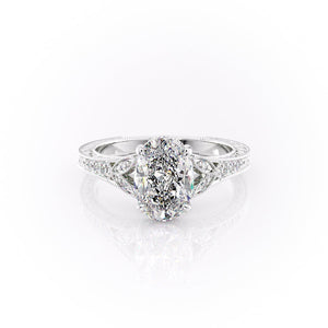 The Violet Set With A 2.5 Carat Oval Moissanite