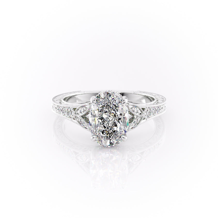 The Violet Set With A 1 Carat Oval Moissanite