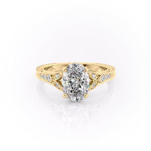 The Violet Set With A 3 Carat Oval Moissanite