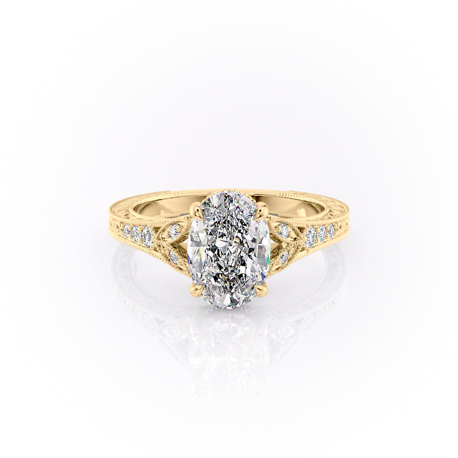 The Violet Set With A 1 Carat Oval Lab Diamond