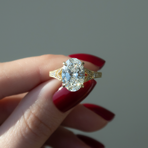 The Violet Set With A 2 Carat Oval Lab Diamond