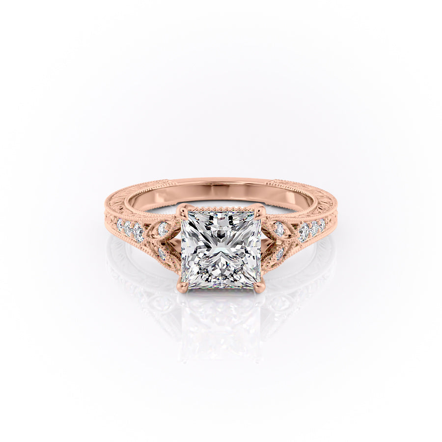 The Violet Set With A 1 Carat Princess Moissanite
