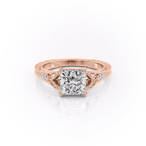 The Violet Set With A 3 Carat Princess Moissanite