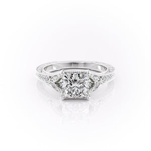 The Violet Set With A 4.5 Carat Princess Moissanite