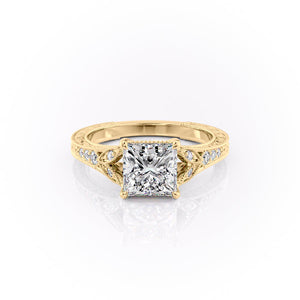 The Violet Set With A 4.5 Carat Princess Moissanite