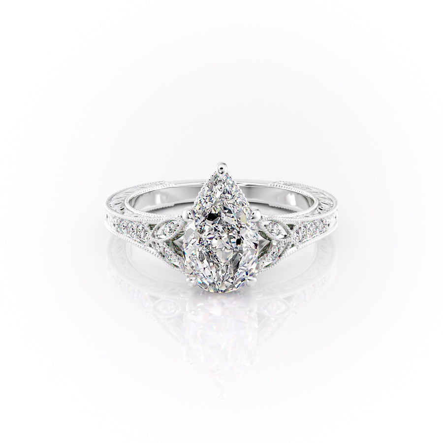 The Violet Set With A 1 Carat Pear Lab Diamond