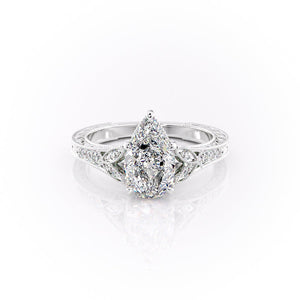 The Violet Set With A 1.5 Carat Pear Lab Diamond