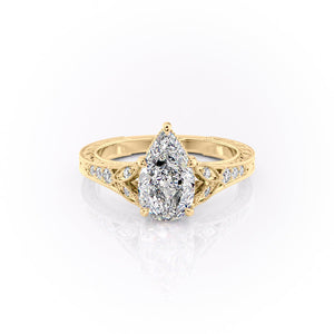 The Violet Set With A 3 Carat Pear Lab Diamond