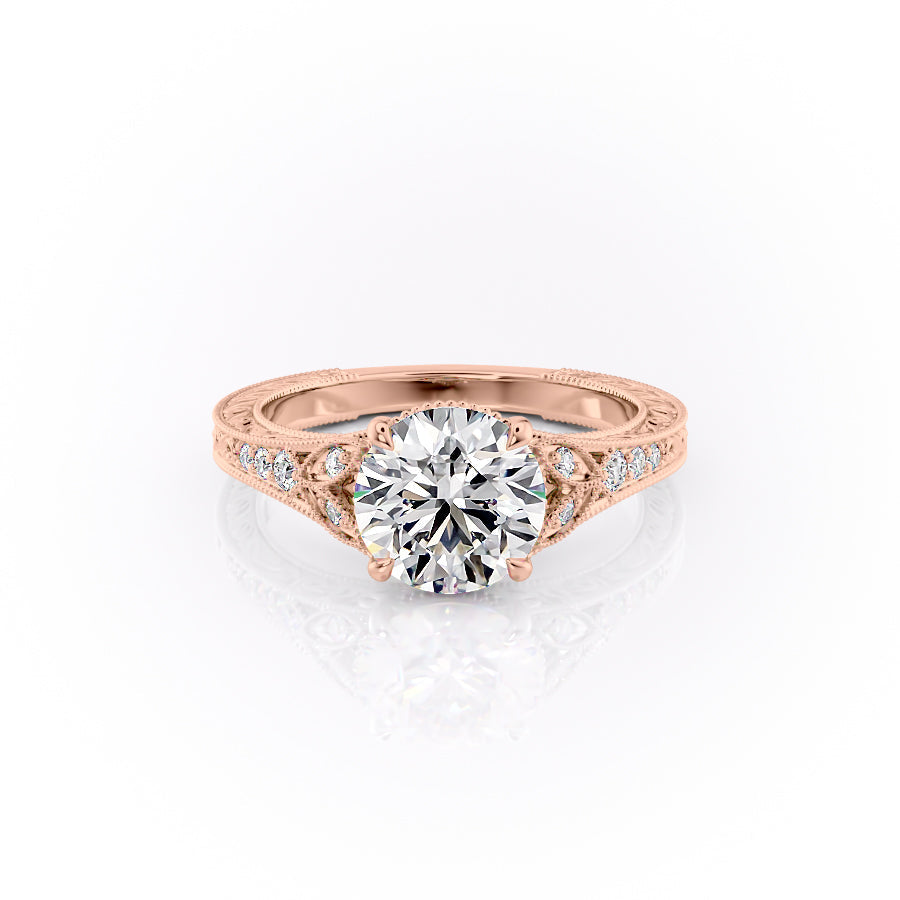 The Violet Set With A 2.5 Carat Round Moissanite