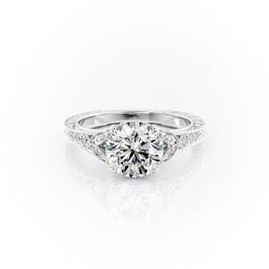 The Violet Set With A 3 Carat Round Lab Diamond