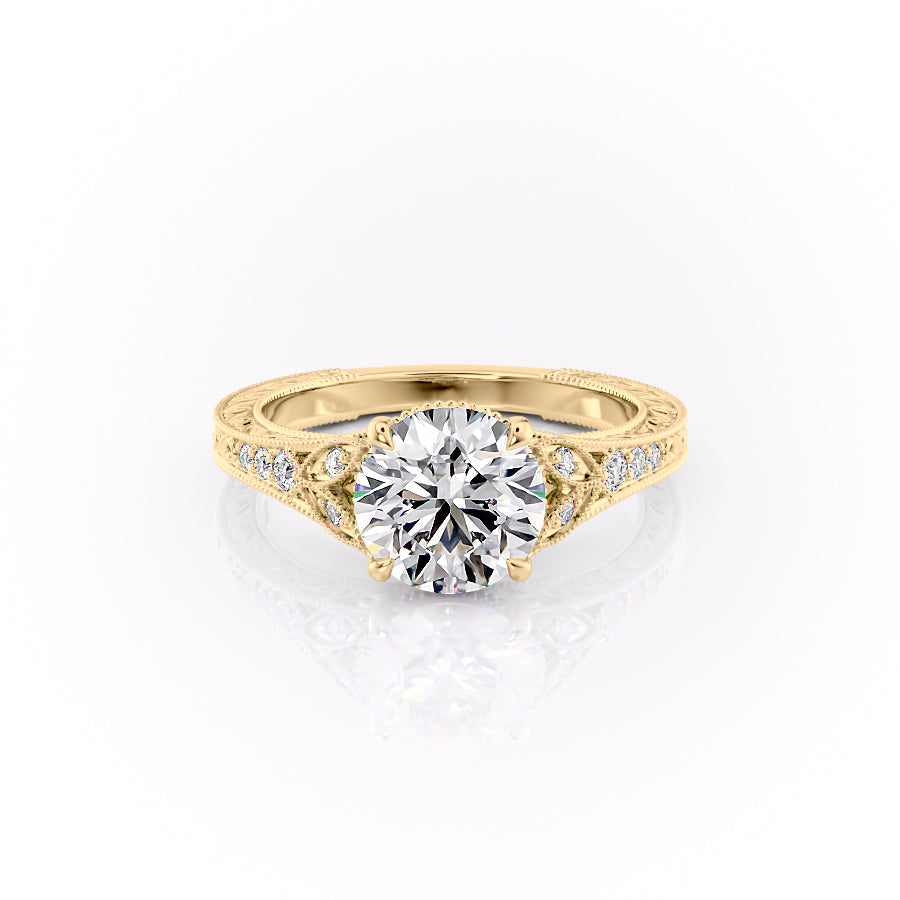 The Violet Set With A 3 Carat Round Moissanite