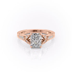 The Violet Set With A 5 Carat Radiant Moissanite