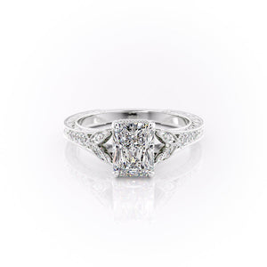 The Violet Set With A 5 Carat Radiant Moissanite