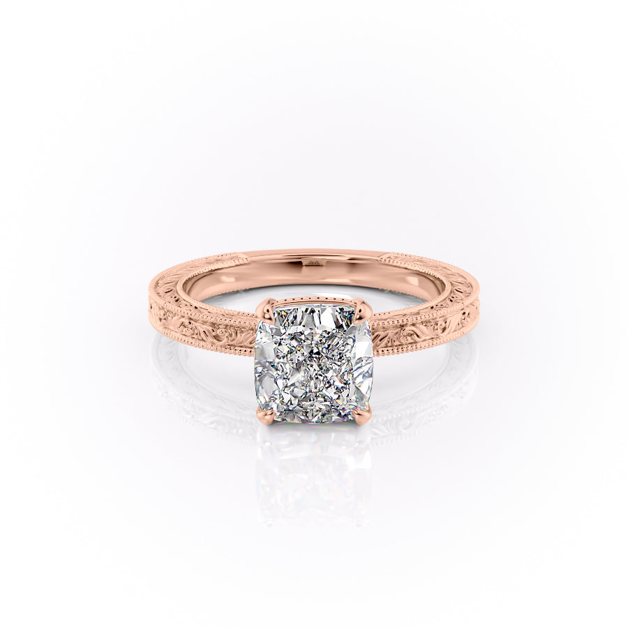 The Sierra Set With A 1.5 Carat Cushion Moissanite