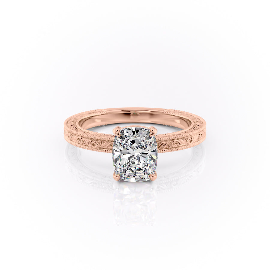 The Sierra Set With A 2 Carat Elongated Cushion Lab Diamond