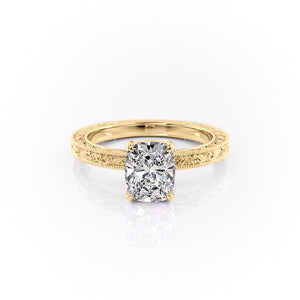 The Sierra Set With A 2.5 Carat Elongated Cushion Lab Diamond