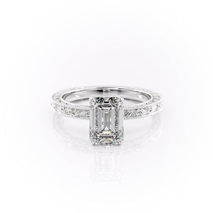 The Sierra Set With A 1.5 Carat Emerald Moissanite