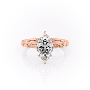 The Sierra Set With A 1 Carat Marquise Lab Diamond