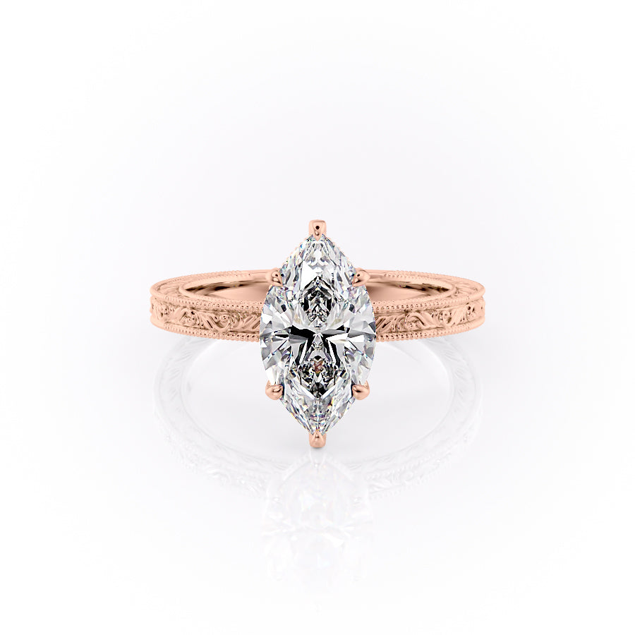 The Sierra Set With A 3 Carat Marquise Lab Diamond