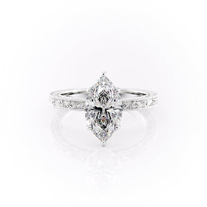 The Sierra Set With A 2 Carat Marquise Lab Diamond
