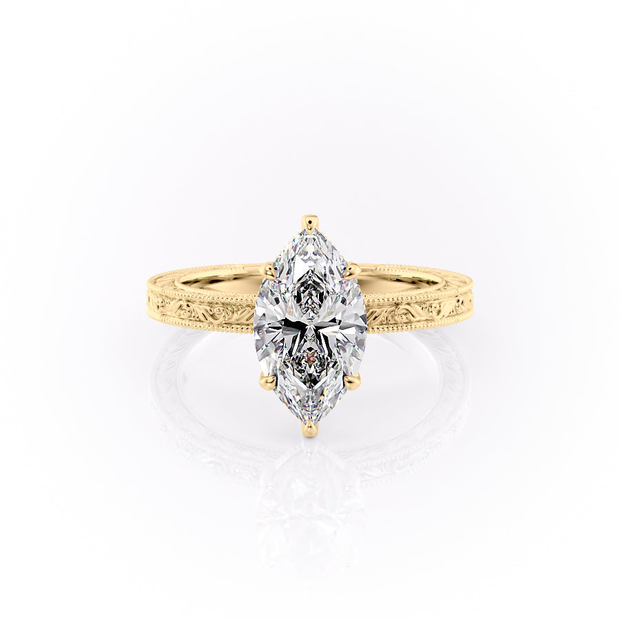 The Sierra Set With A 1 Carat Marquise Moissanite