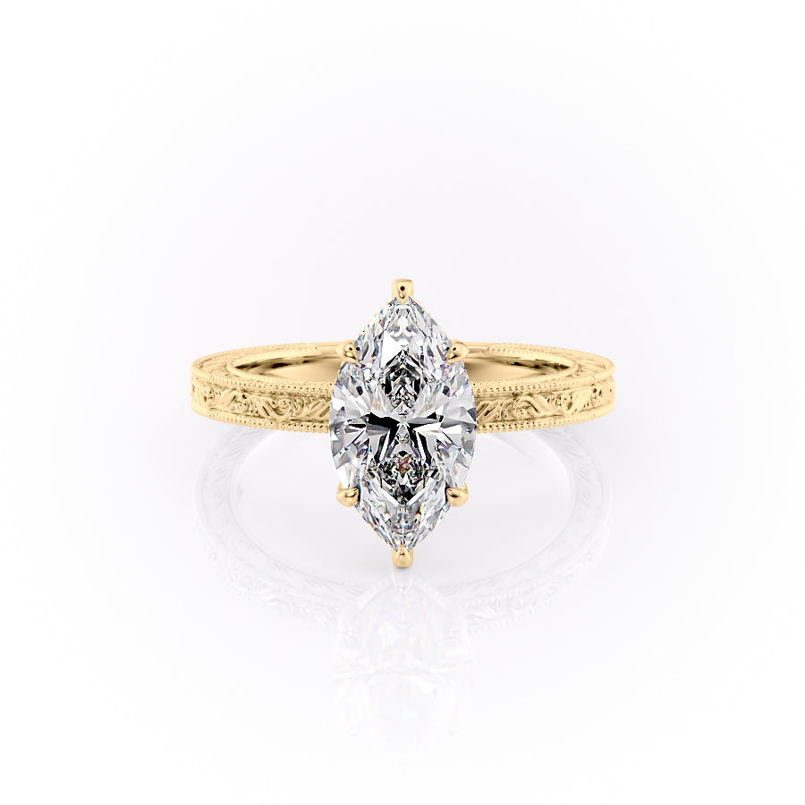 The Sierra Set With A 2.5 Carat Marquise Lab Diamond