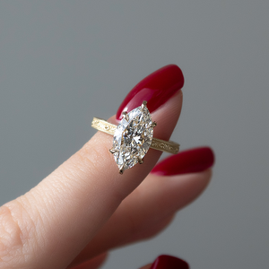 The Sierra Set With A 2.5 Carat Marquise Lab Diamond